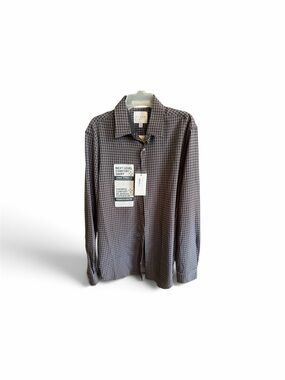 NWT C-Lab Men's Grey Checked Stretch Button-Down Shirt